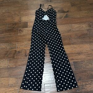 Black and White Polkadot Fashion Nova Jumpsuit